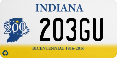 IN license plate 203GU