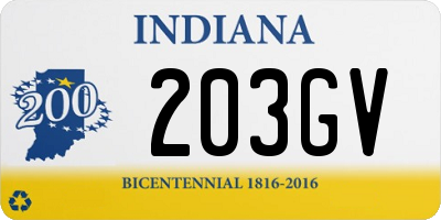 IN license plate 203GV