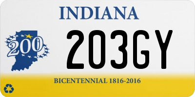 IN license plate 203GY