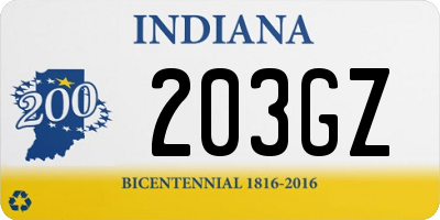 IN license plate 203GZ