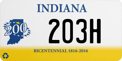 IN license plate 203H