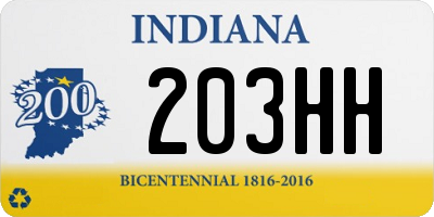 IN license plate 203HH