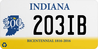 IN license plate 203IB
