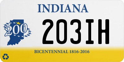 IN license plate 203IH