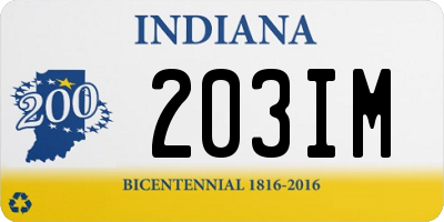 IN license plate 203IM