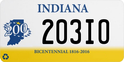 IN license plate 203IO