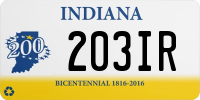 IN license plate 203IR