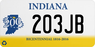 IN license plate 203JB