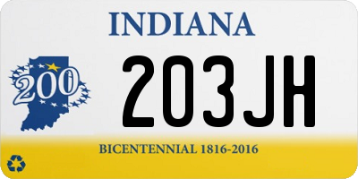 IN license plate 203JH