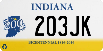 IN license plate 203JK