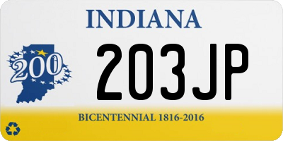 IN license plate 203JP