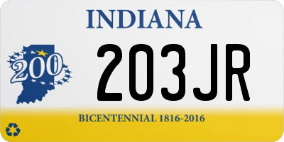 IN license plate 203JR