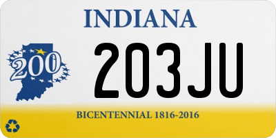IN license plate 203JU