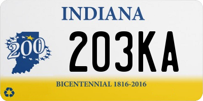 IN license plate 203KA