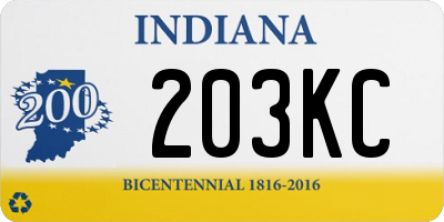 IN license plate 203KC