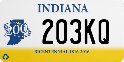 IN license plate 203KQ