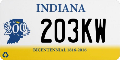 IN license plate 203KW