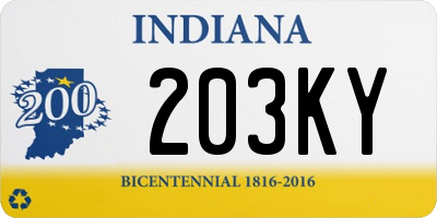 IN license plate 203KY