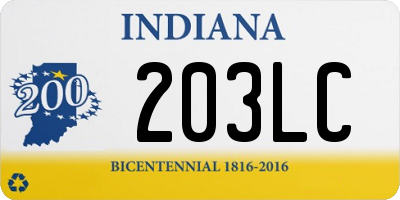 IN license plate 203LC