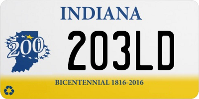 IN license plate 203LD