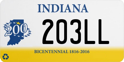 IN license plate 203LL