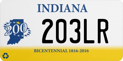 IN license plate 203LR