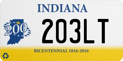 IN license plate 203LT