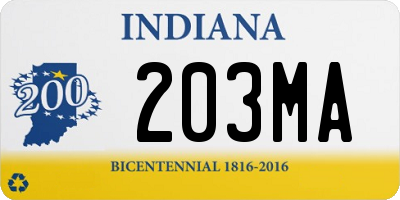 IN license plate 203MA