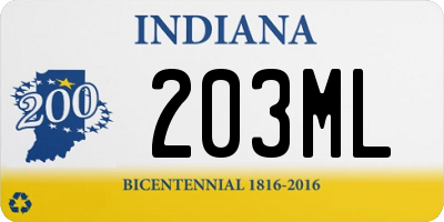 IN license plate 203ML