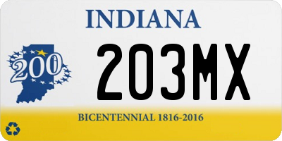 IN license plate 203MX