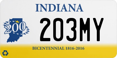 IN license plate 203MY