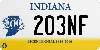 IN license plate 203NF