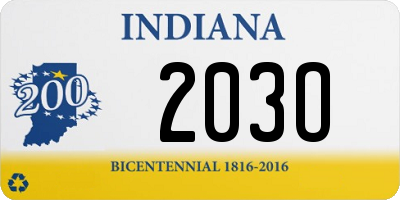 IN license plate 203O