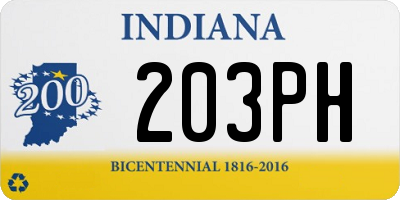 IN license plate 203PH