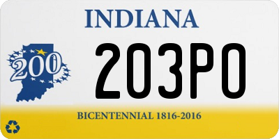 IN license plate 203PO