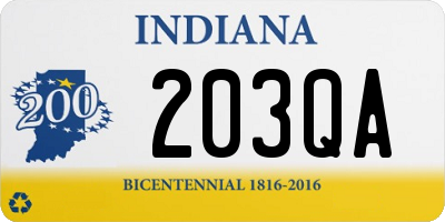 IN license plate 203QA