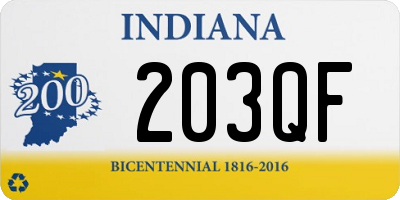 IN license plate 203QF