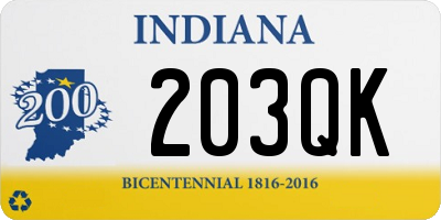 IN license plate 203QK