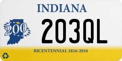 IN license plate 203QL