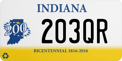 IN license plate 203QR