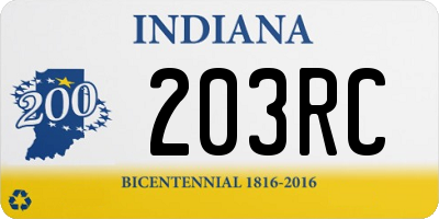 IN license plate 203RC