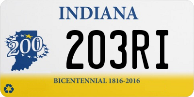 IN license plate 203RI