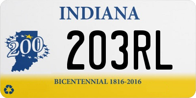 IN license plate 203RL