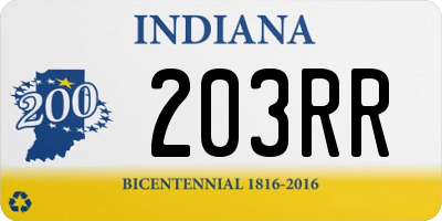 IN license plate 203RR