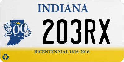 IN license plate 203RX