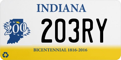 IN license plate 203RY
