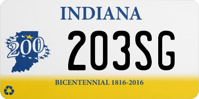 IN license plate 203SG