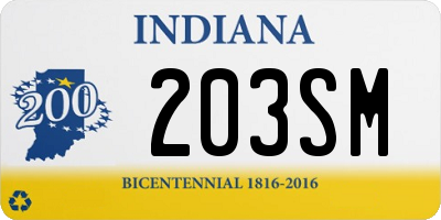 IN license plate 203SM