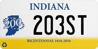 IN license plate 203ST