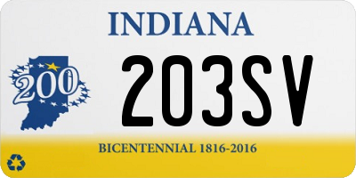 IN license plate 203SV